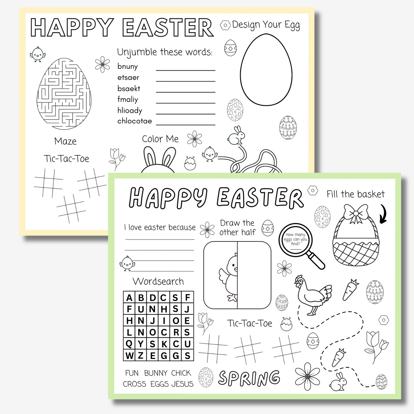 PLR Easter Coloring Placemats