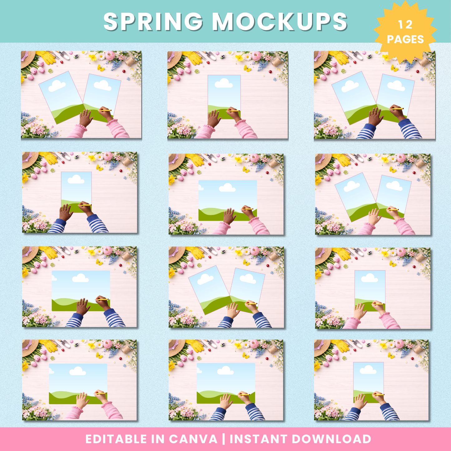 Spring Mockups – 12 Designs (Personal Use)