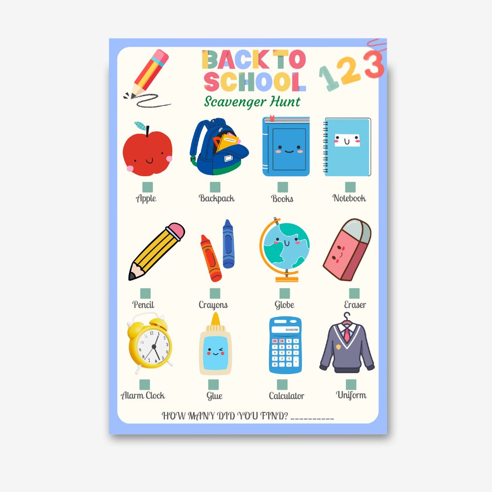 PLR Back To School Scavenger Hunt