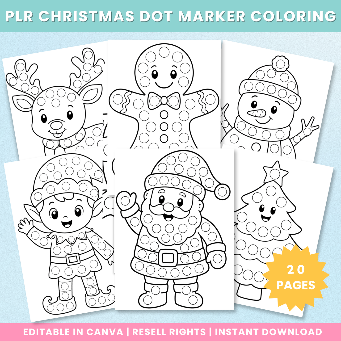 PLR Christmas Dot Marker Coloring