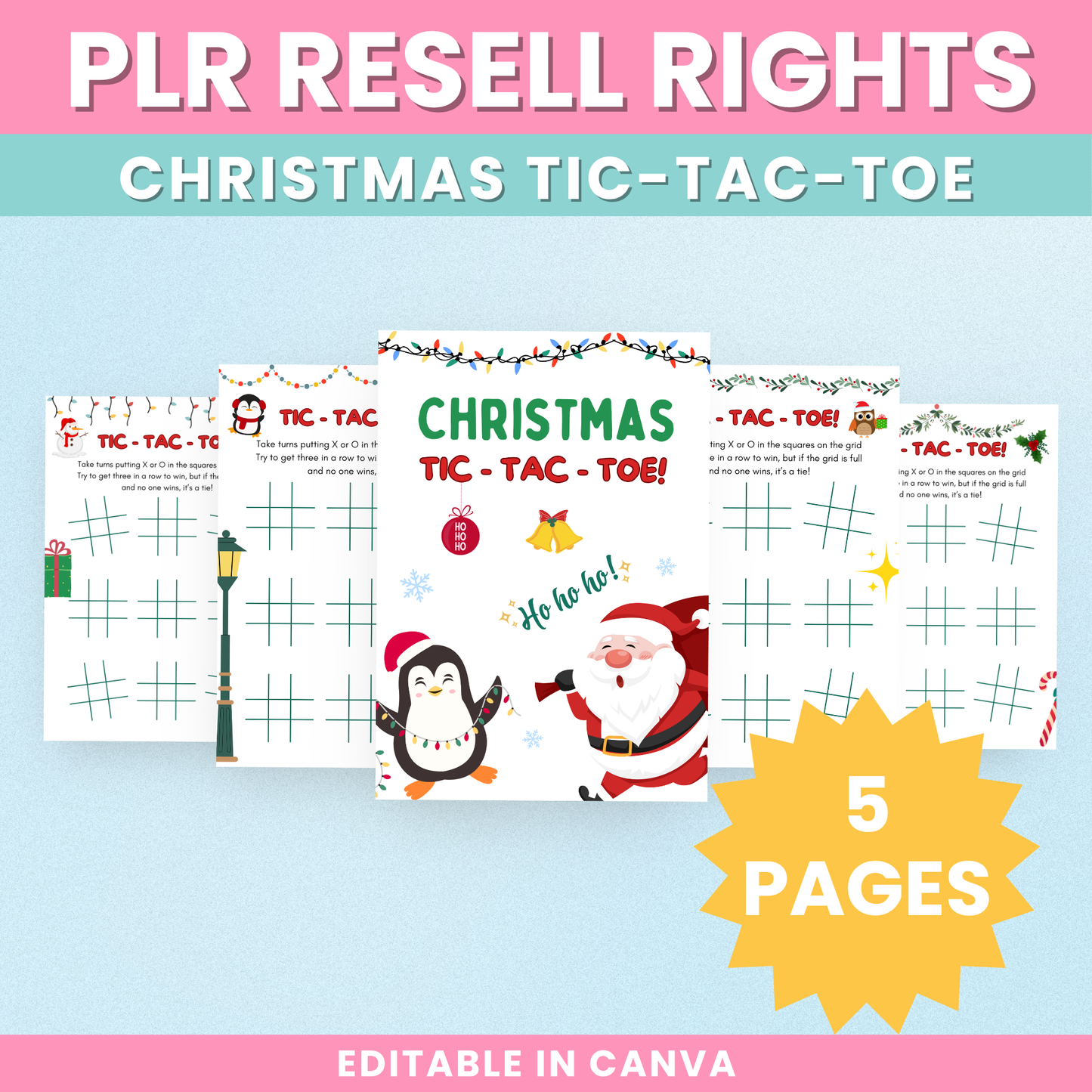 PLR Christmas Tic Tac Toe