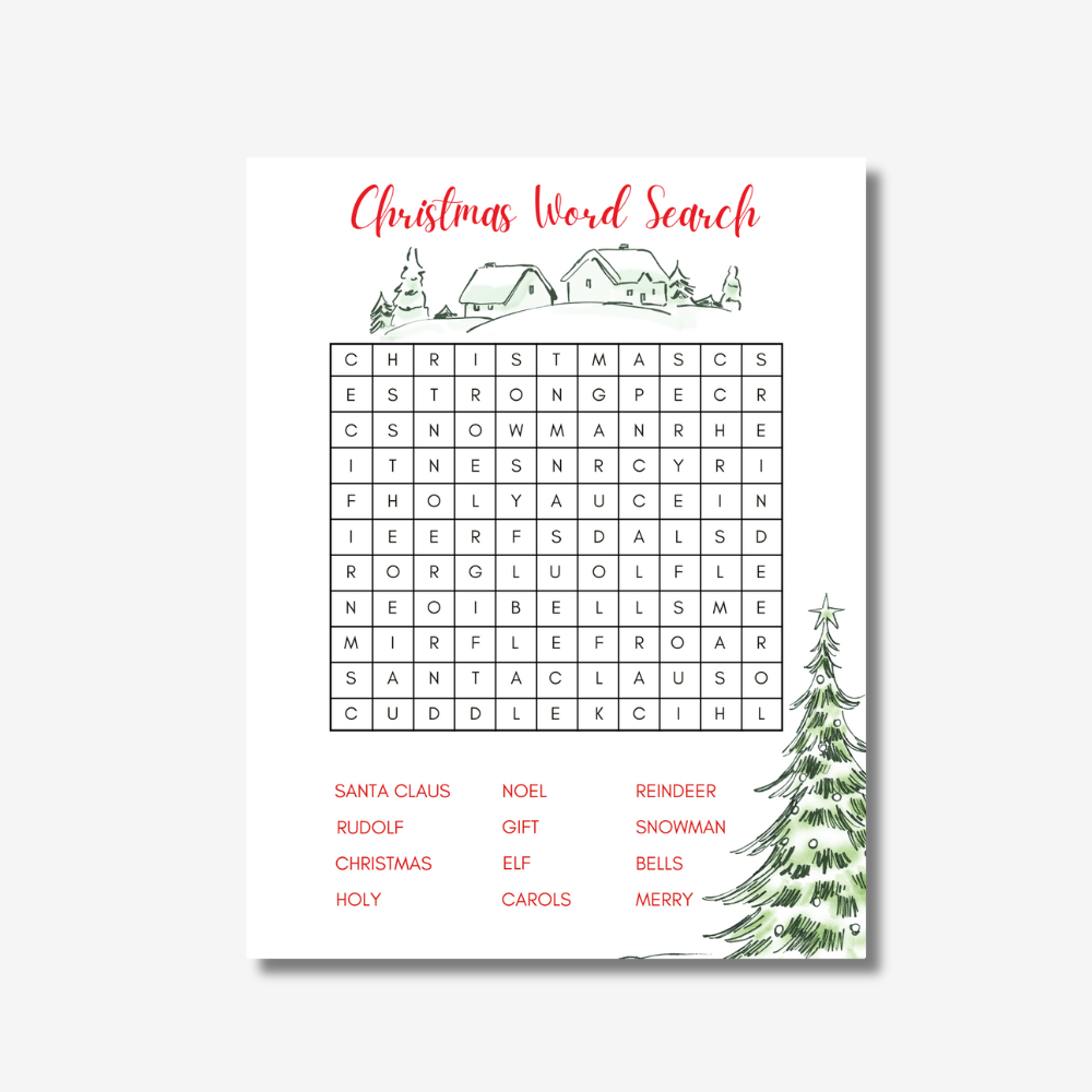 PLR Christmas Wordsearch Printable