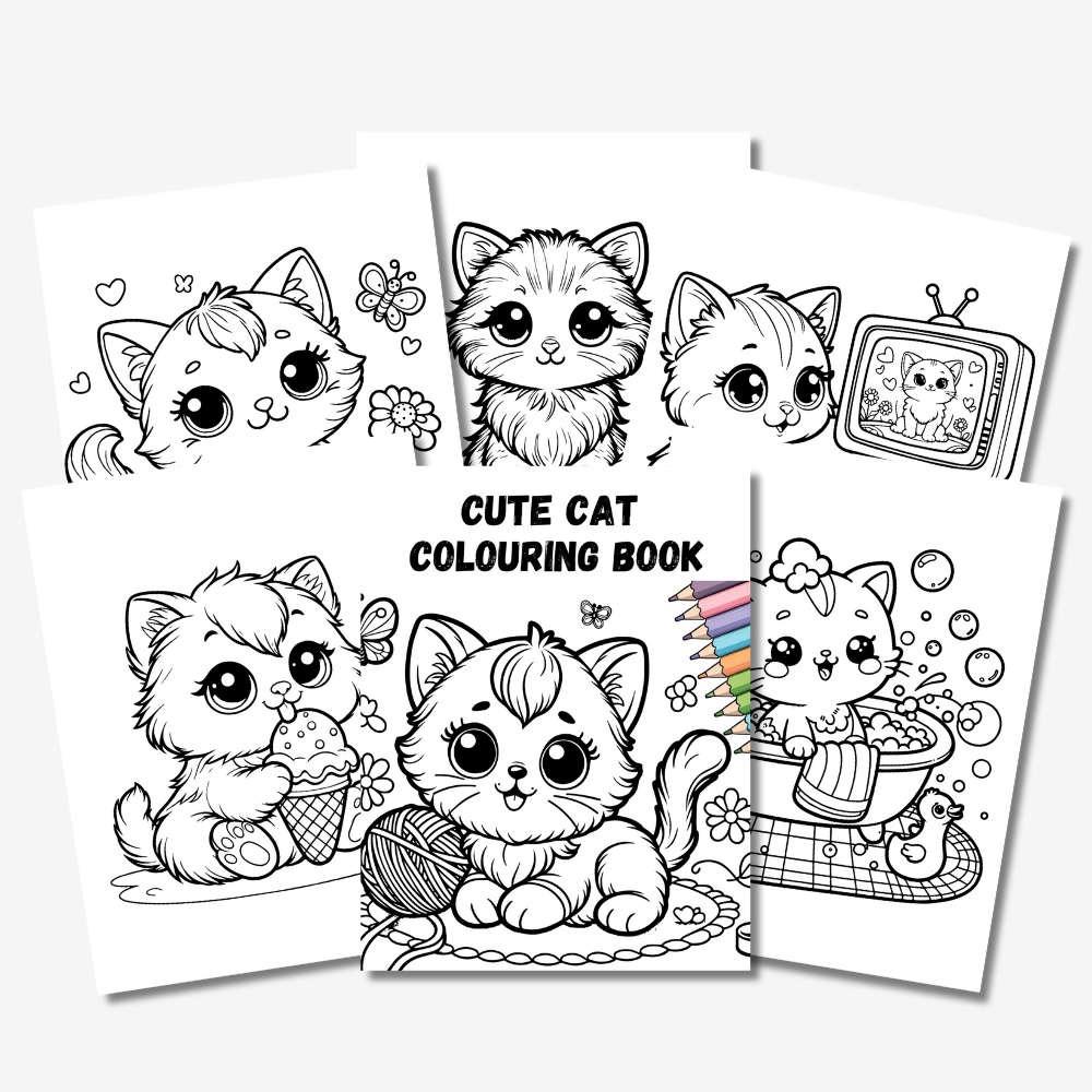 MRR Cute Cat Colouring Book
