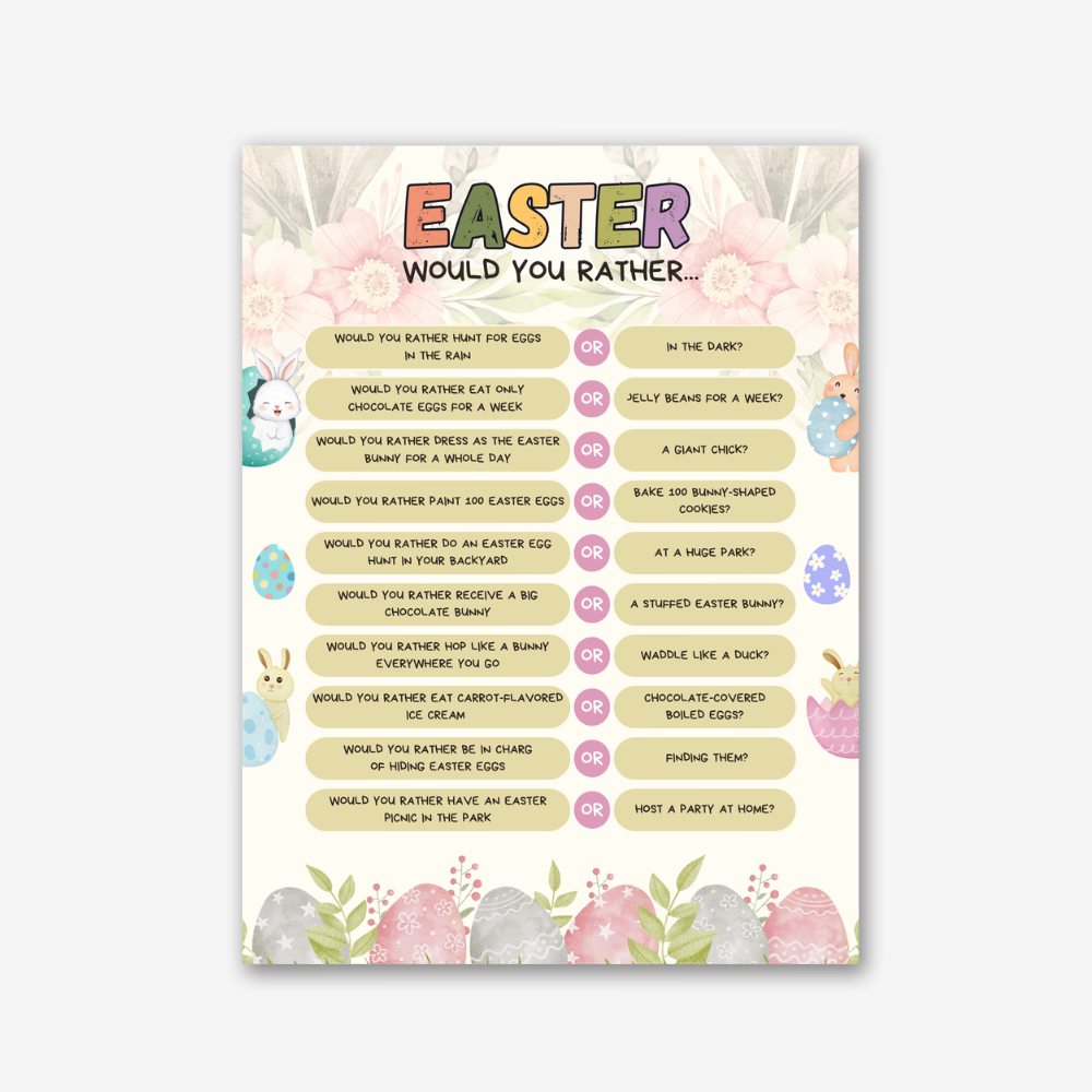 PLR Easter Would You Rather Game