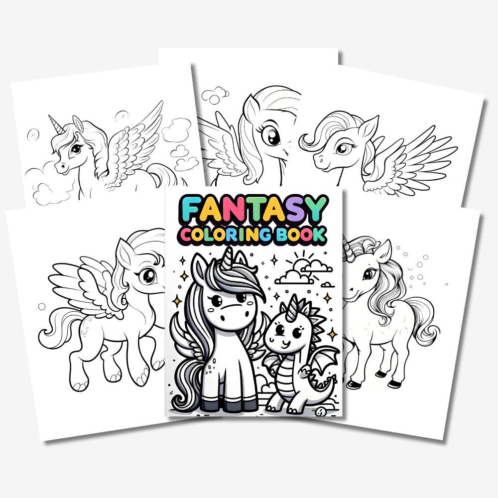 PLR Fantasy Colouring Book