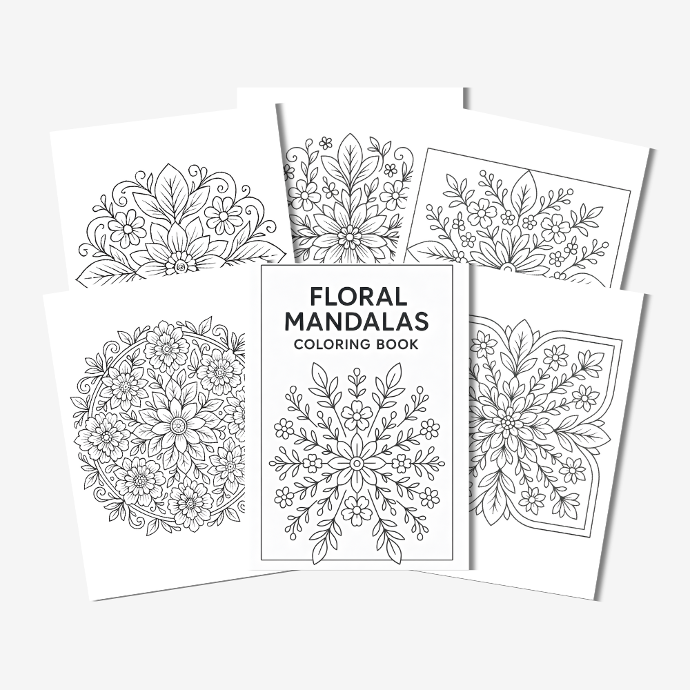 PLR Floral Mandalas Colouring Book