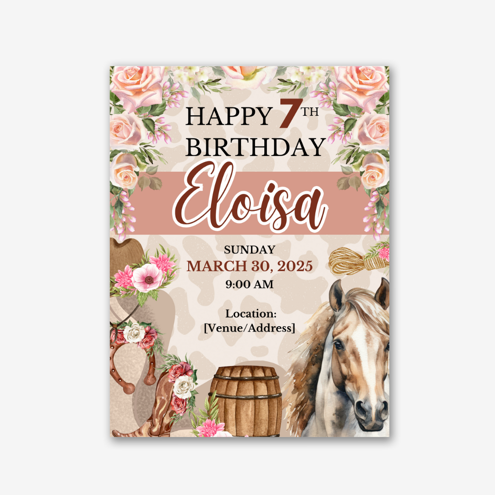 PLR Horse Birthday Invite