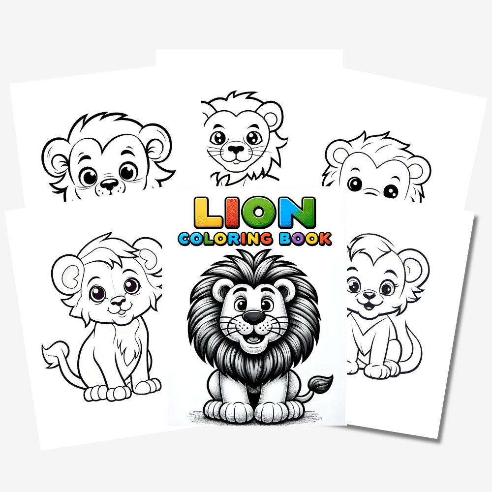 PLR Lion Colouring Book
