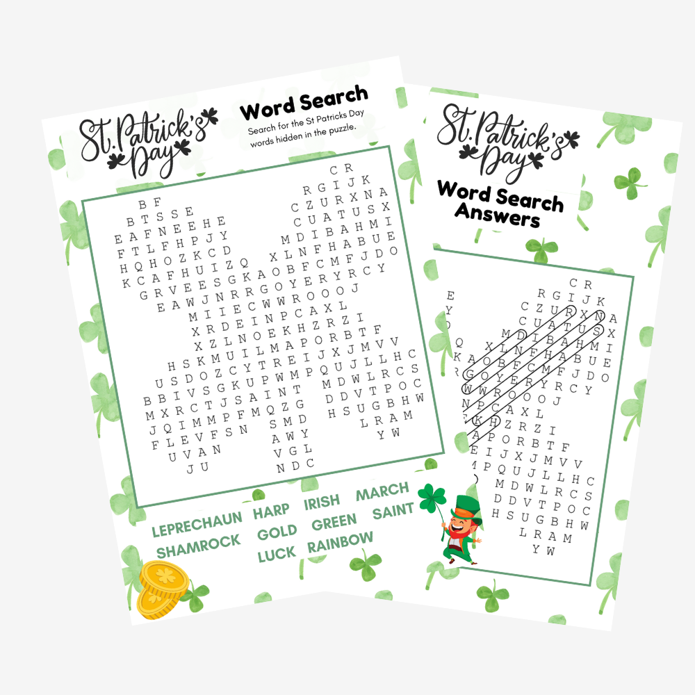 PLR St Patricks Day Wordsearch