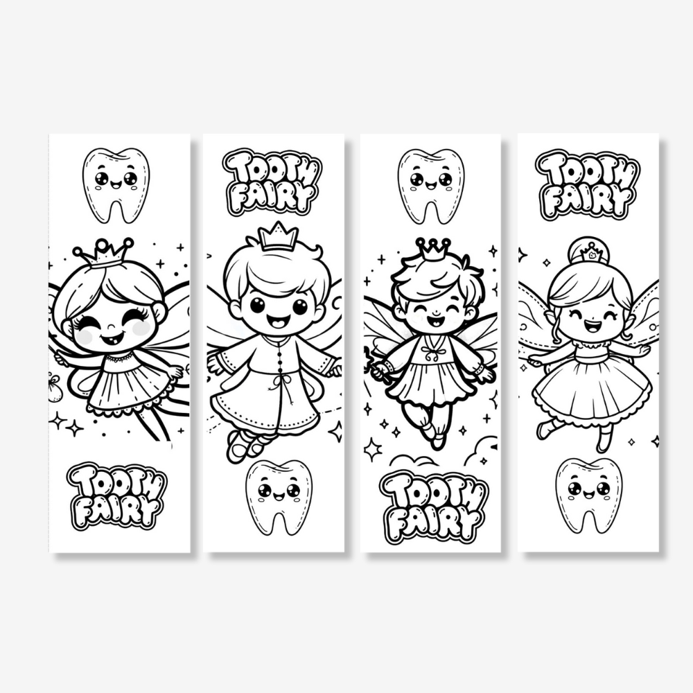 PLR Tooth Fairy Coloring Bookmarks