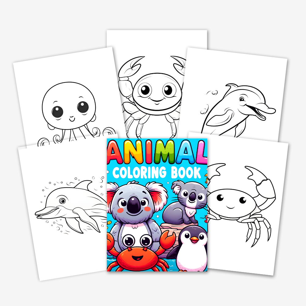 PLR Animals Colouring Book