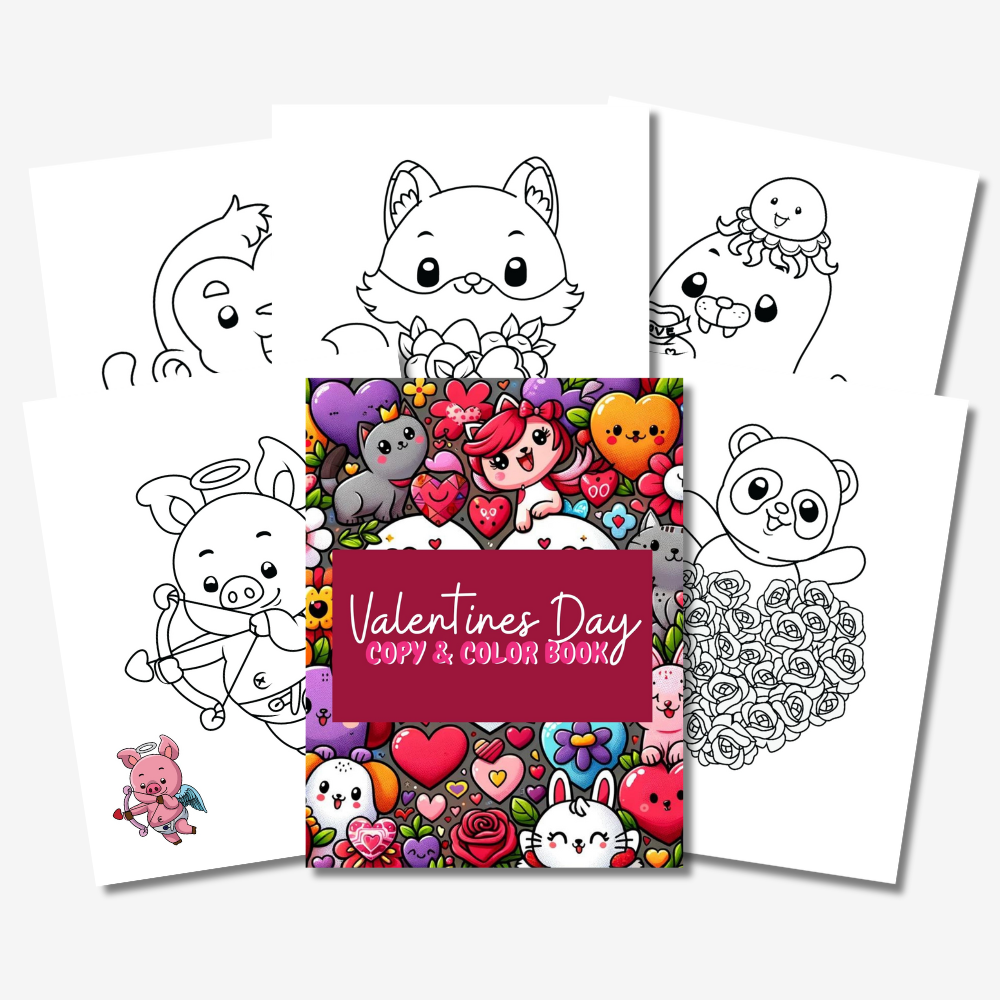PLR Valentine's Day Copy & Colouring Book