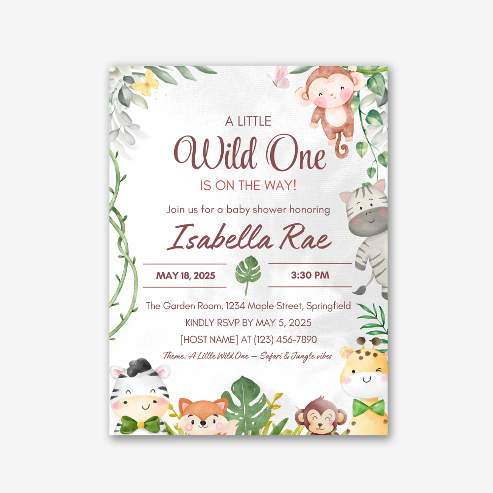 PLR A Little Wild One Baby Shower Invite (V1)