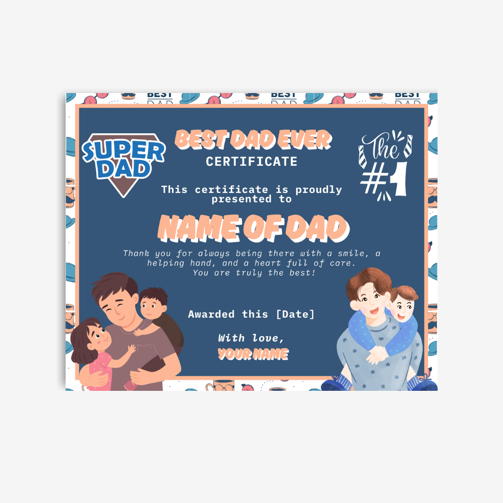 PLR Best Dad Ever Certificate