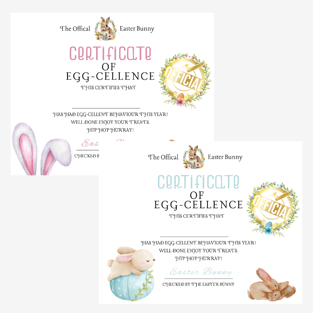 PLR Easter Bunny Certificates