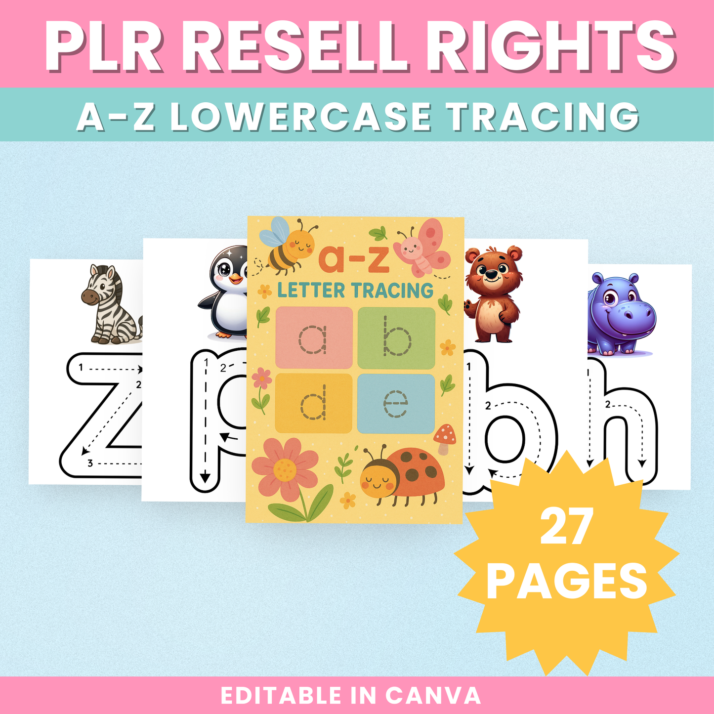 A-Z Lowercase Letter Tracing Workbook
