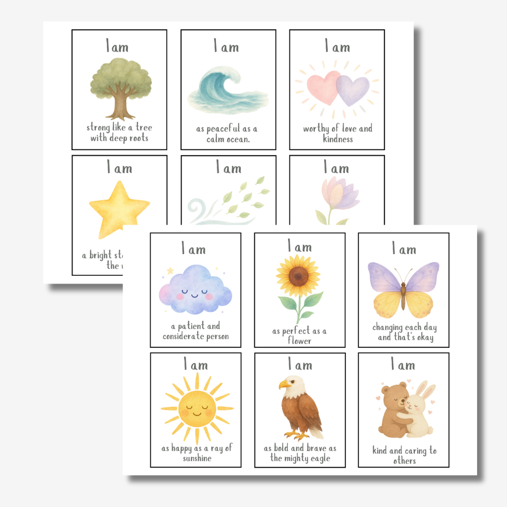 PLR Pastel Minfulness Activity Flashcards For Kids
