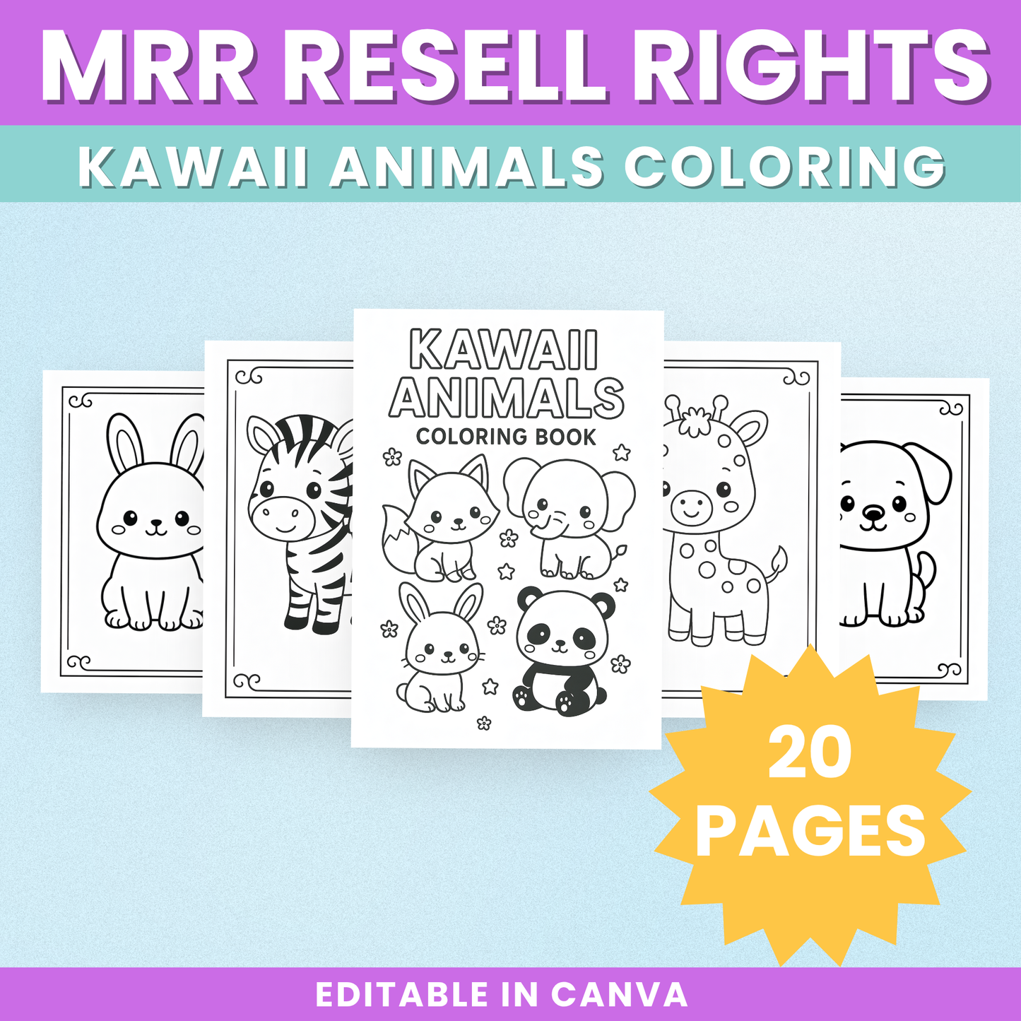 MRR Kawaii Animals Colouring Book