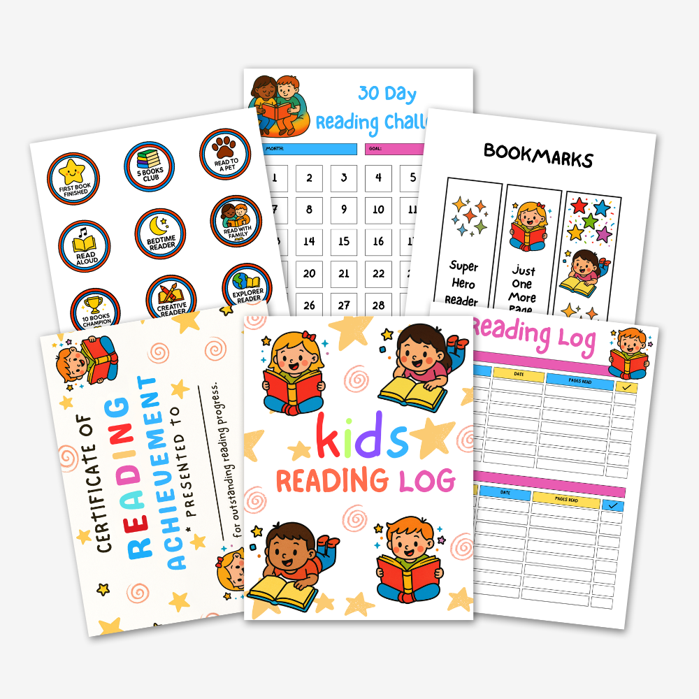 PLR Kids Reading Log For Elementary Aged School Children