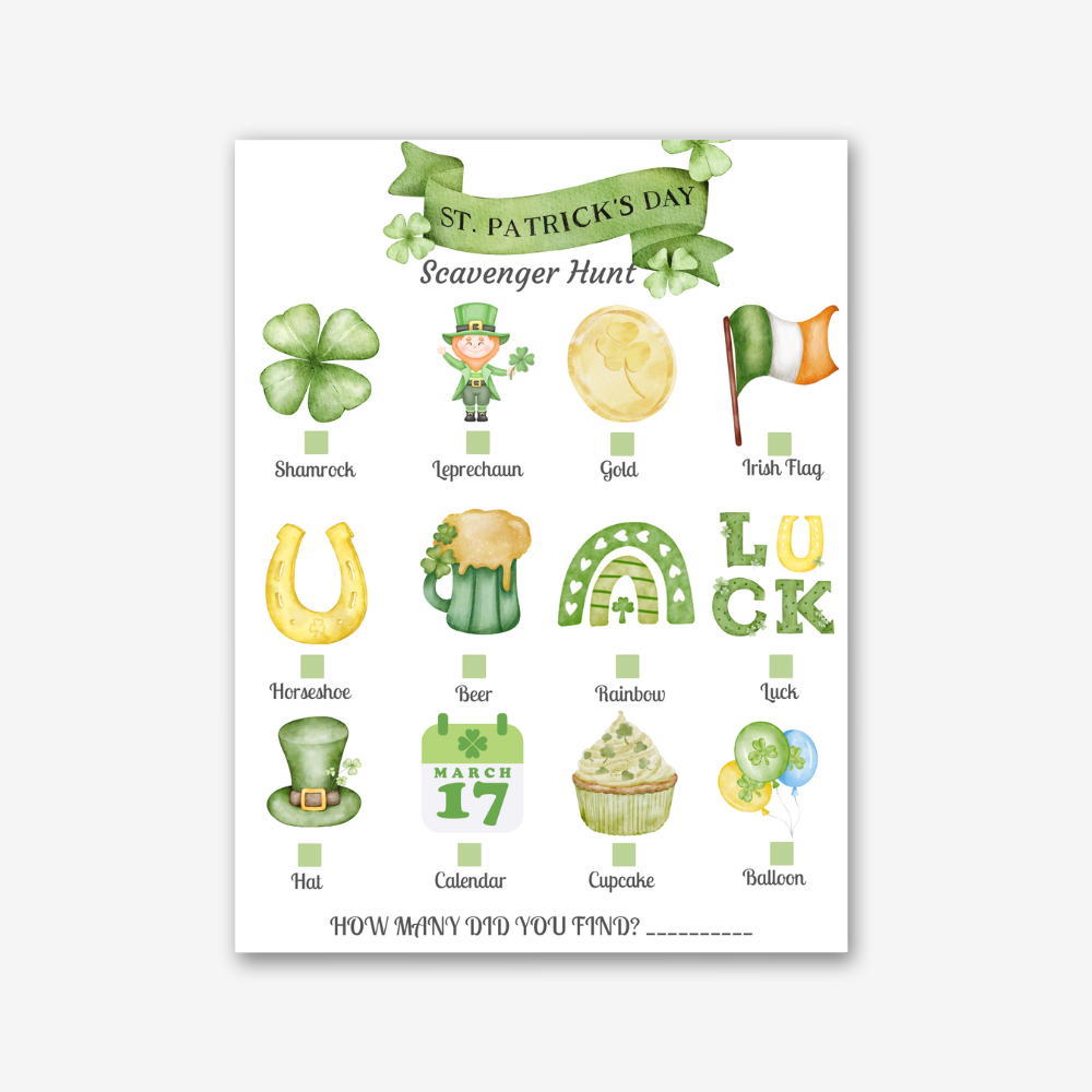 PLR St Patrick's Day Scavenger Hunt Game