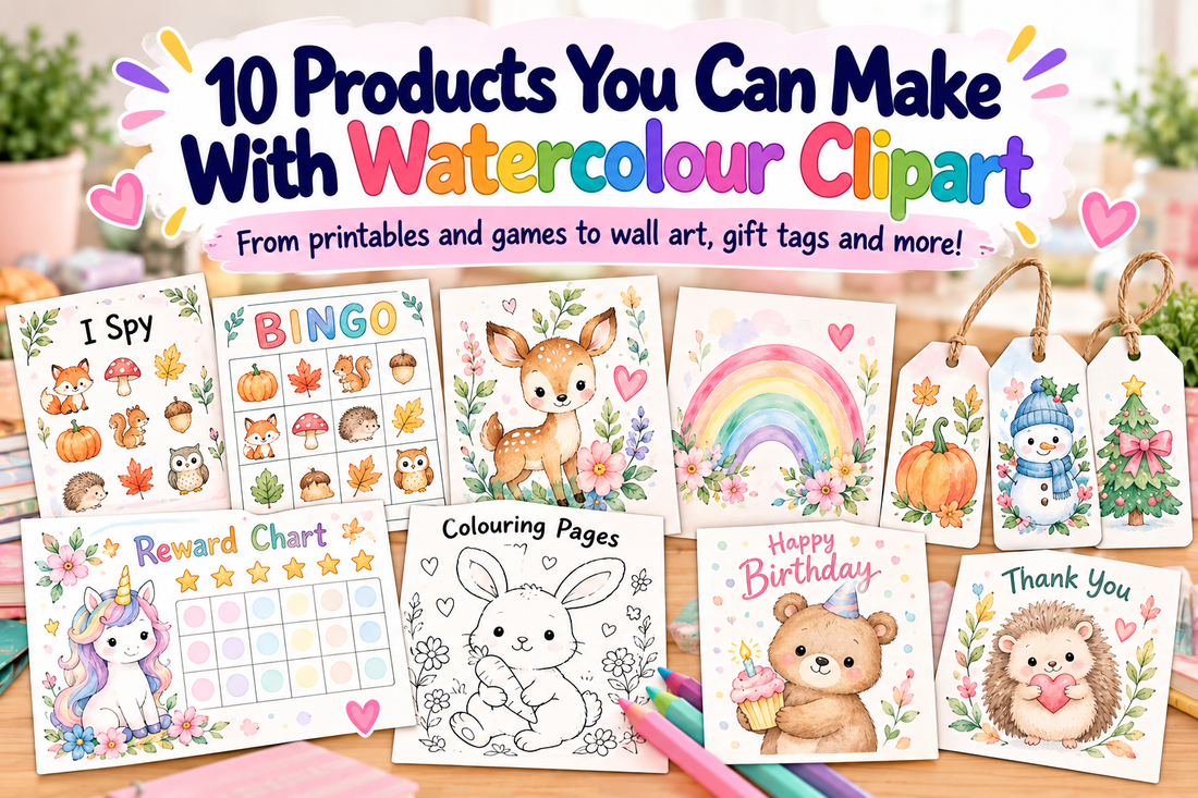 10 Products You Can Make With Watercolour Clipart