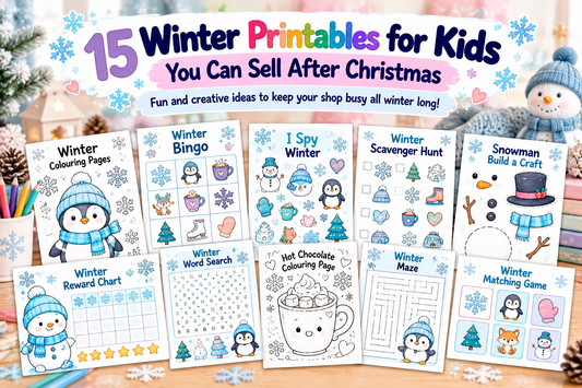 15 Winter Printables for Kids You Can Sell After Christmas