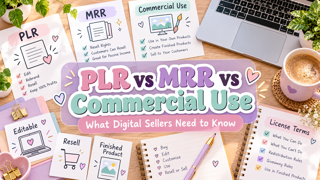 PLR vs MRR vs Commercial Use: What Digital Sellers Need to Know