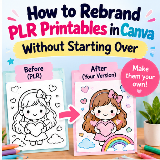 How to Rebrand PLR Printables in Canva Without Starting Over