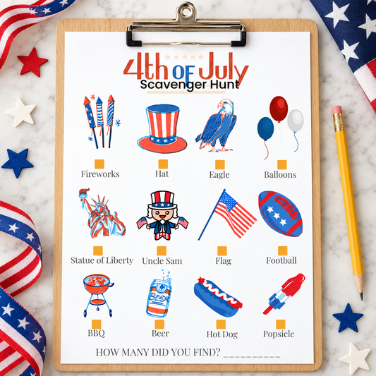 PLR 4th of July Scavenger Hunt (1 Page) – printable product image