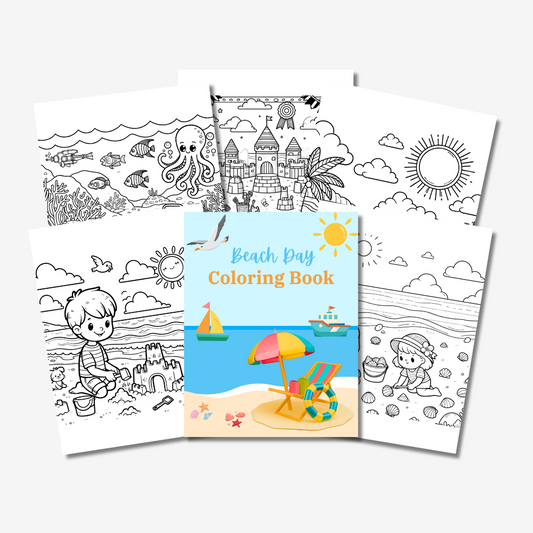 PLR Beach Summer Day Colouring Book V1