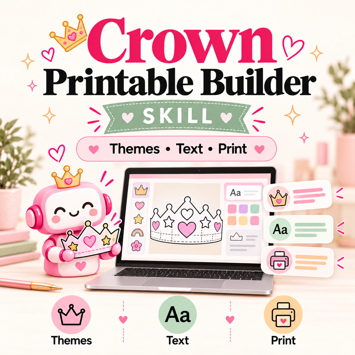 PLR Fairy Crown Printable Builder Skill