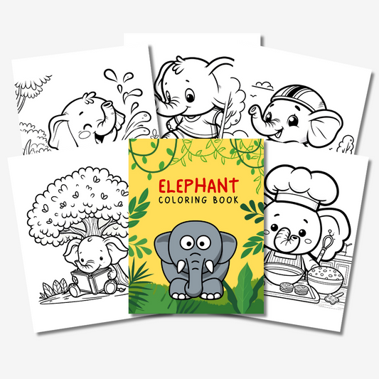 PLR Elephant Colouring Book