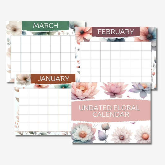 PLR Floral Undated Calendar