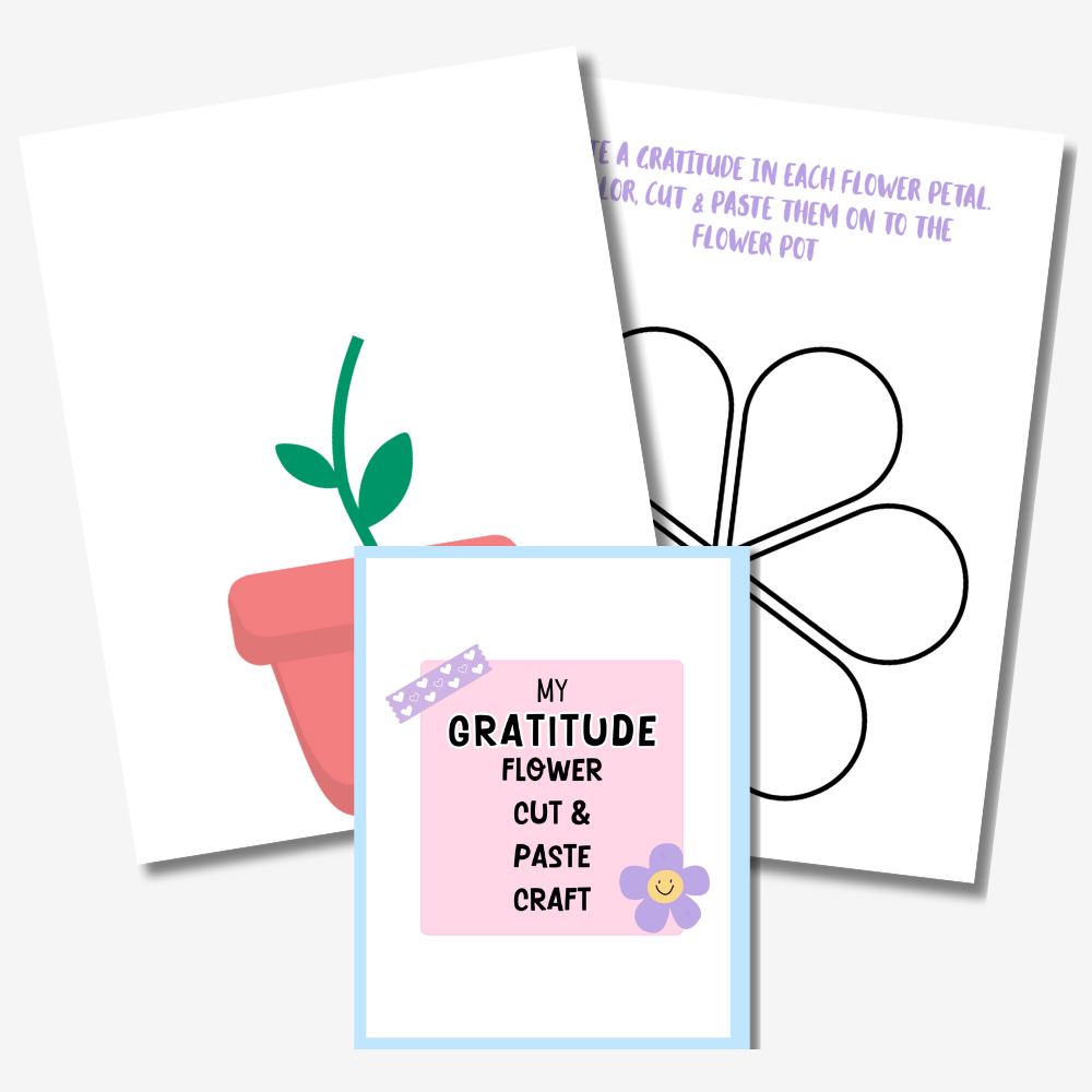 PLR My Gratitude Flower Cut & Paste Craft