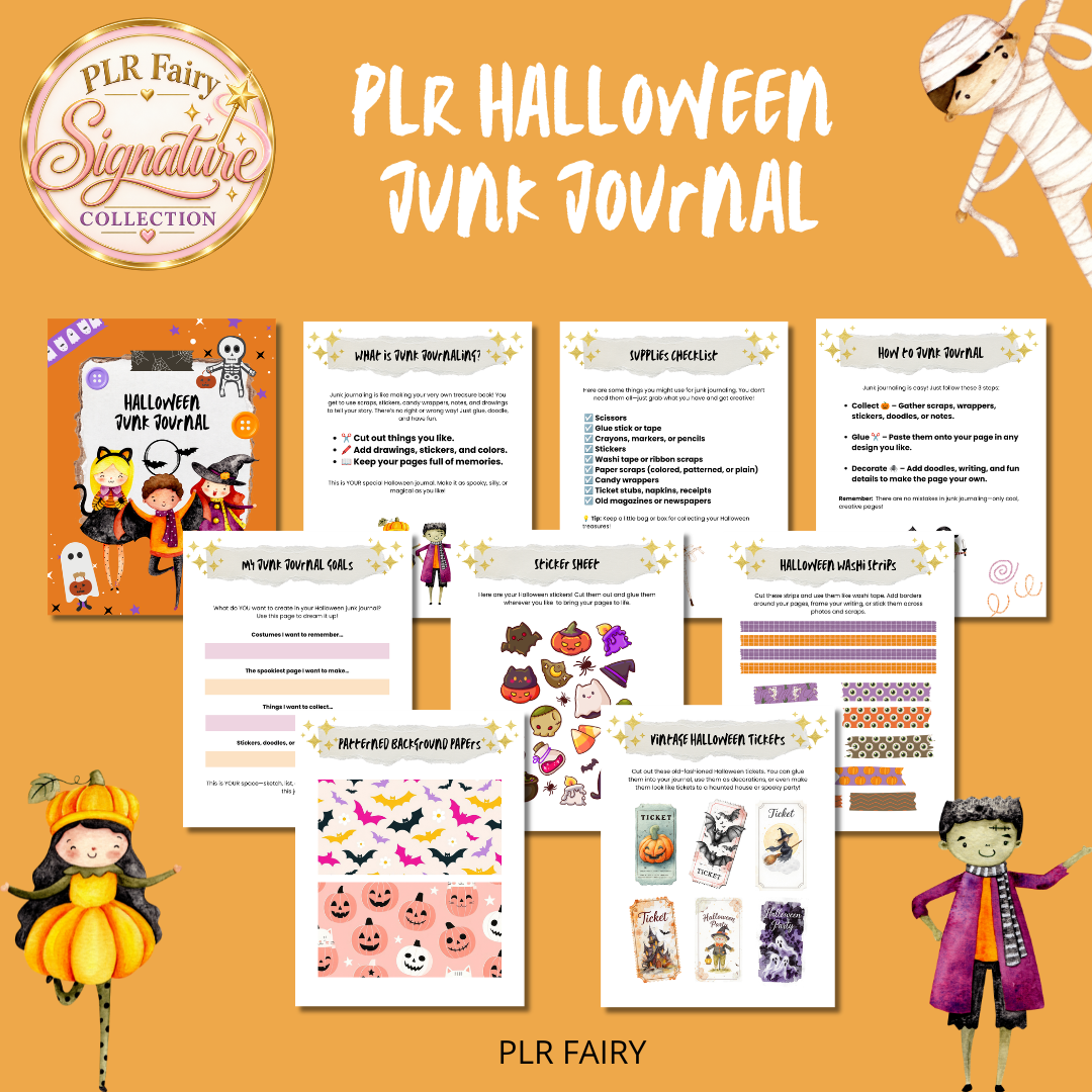 PLR Halloween Junk Journal for Kids