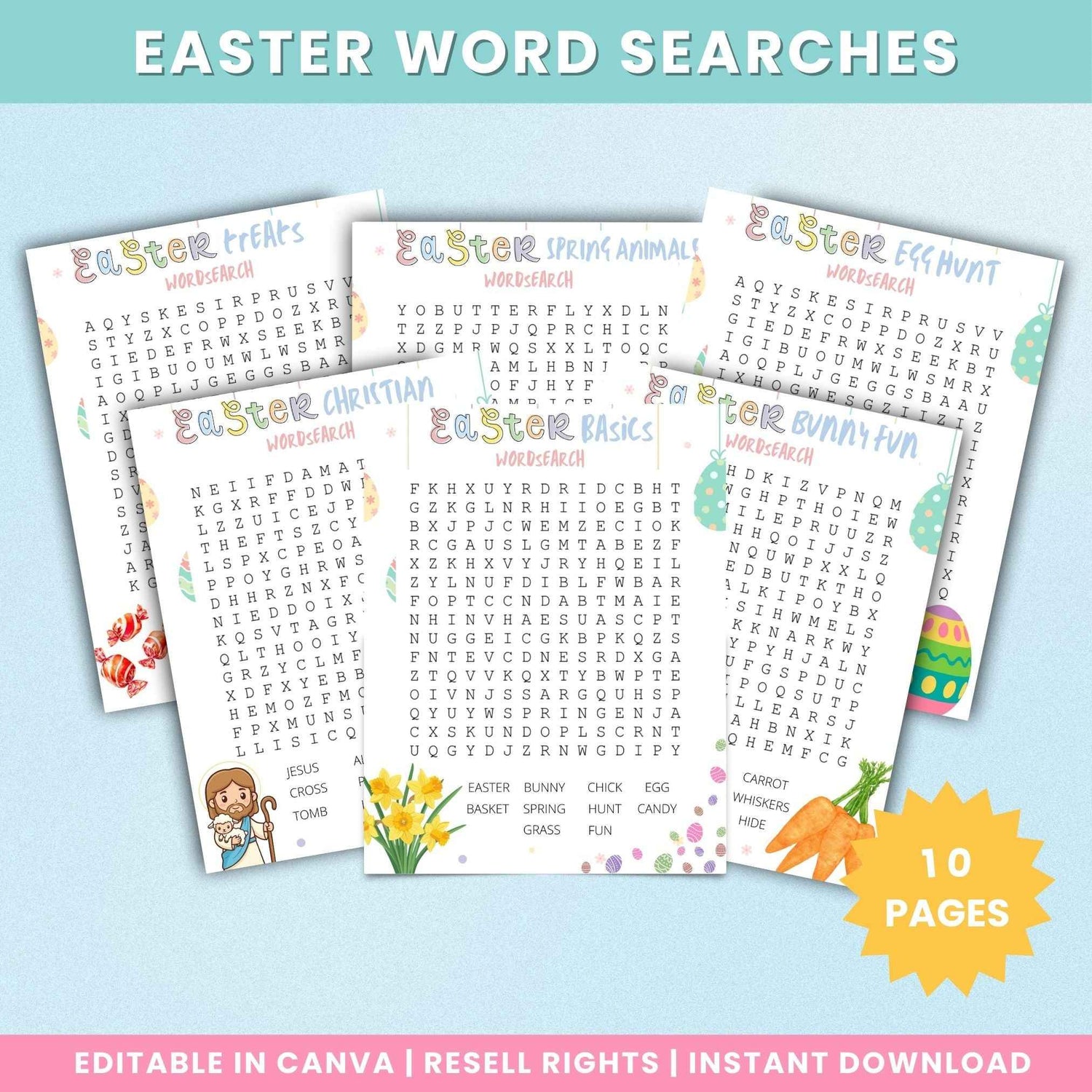 PLR Easter Word Searches For Kids