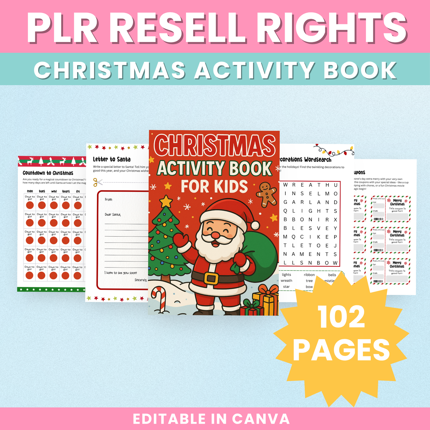 PLR Christmas Activity Book For Kids