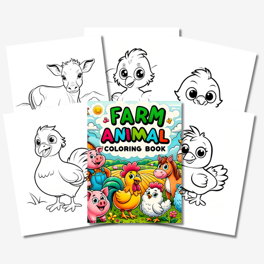 PLR Farm Animals Colouring Book