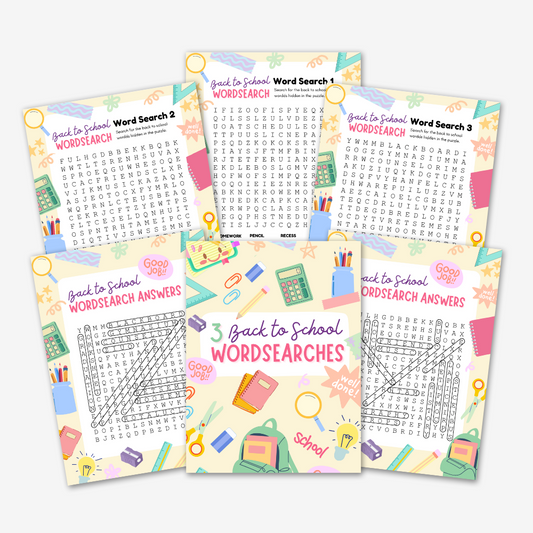 PLR Back To School Wordsearch x3