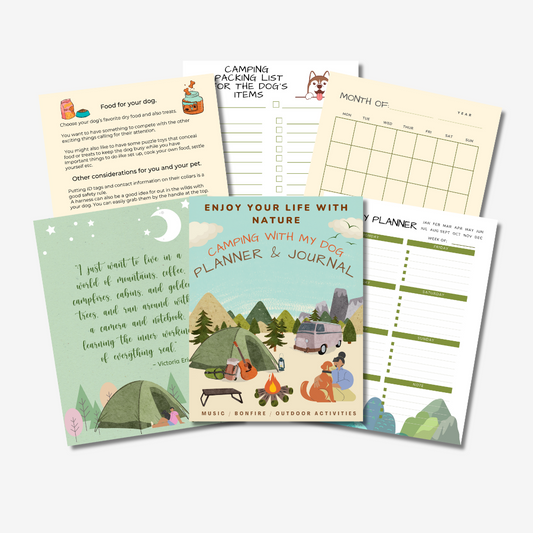 PLR Camping With My Dog Planner and Journal