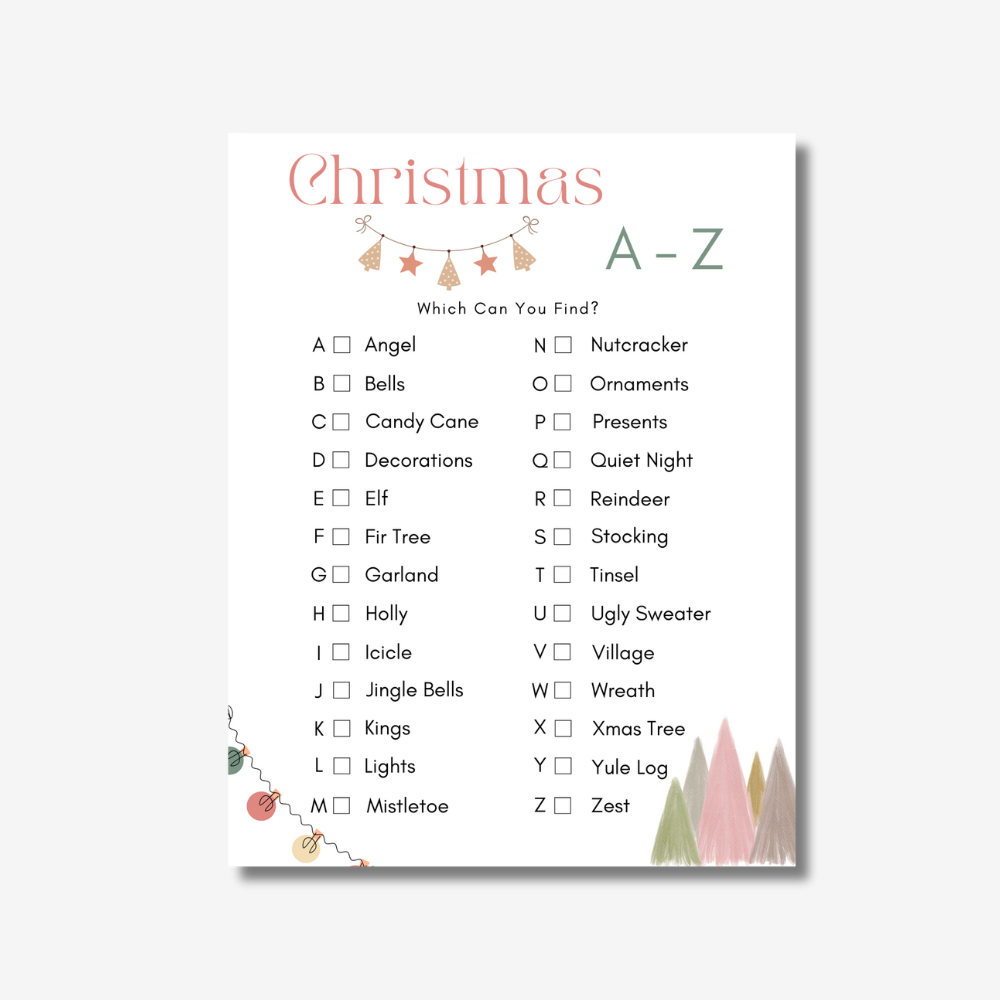 PLR Christmas A-Z Game Printable