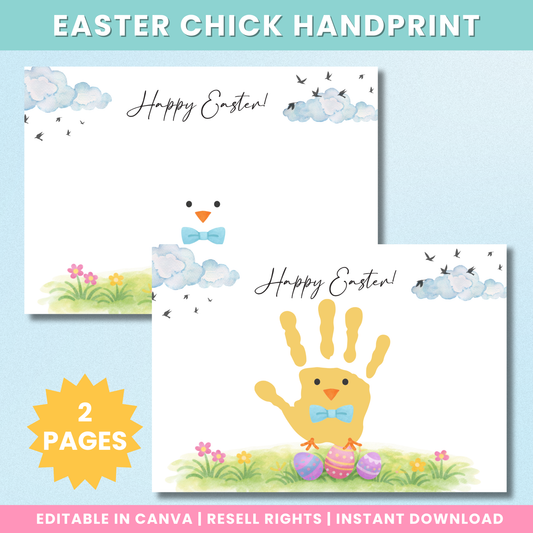 PLR Easter Chick Handprint Craft For Kids