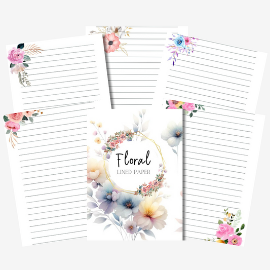 PLR Floral Lined Paper