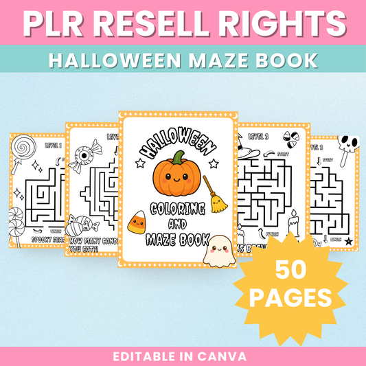 PLR Halloween Coloring & Mazes