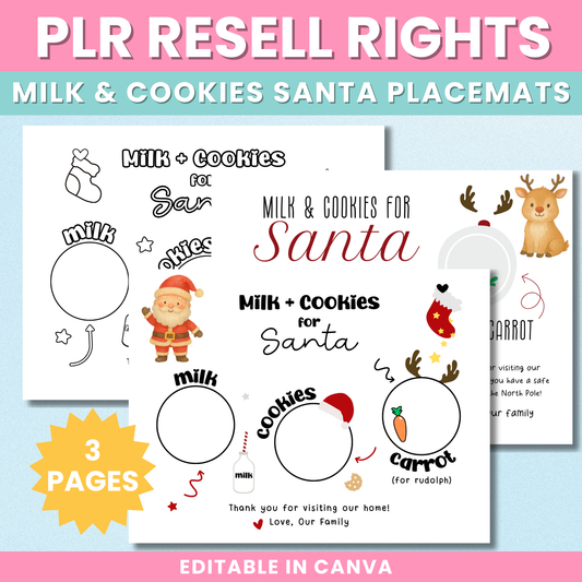 PLR Milk & Cookies For Santa Placemats