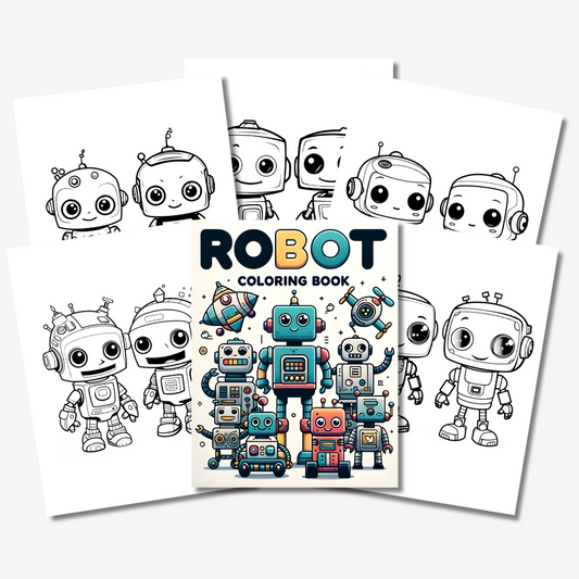 PLR Robot Colouring Book