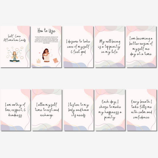 PLR Self Care Affirmation Cards