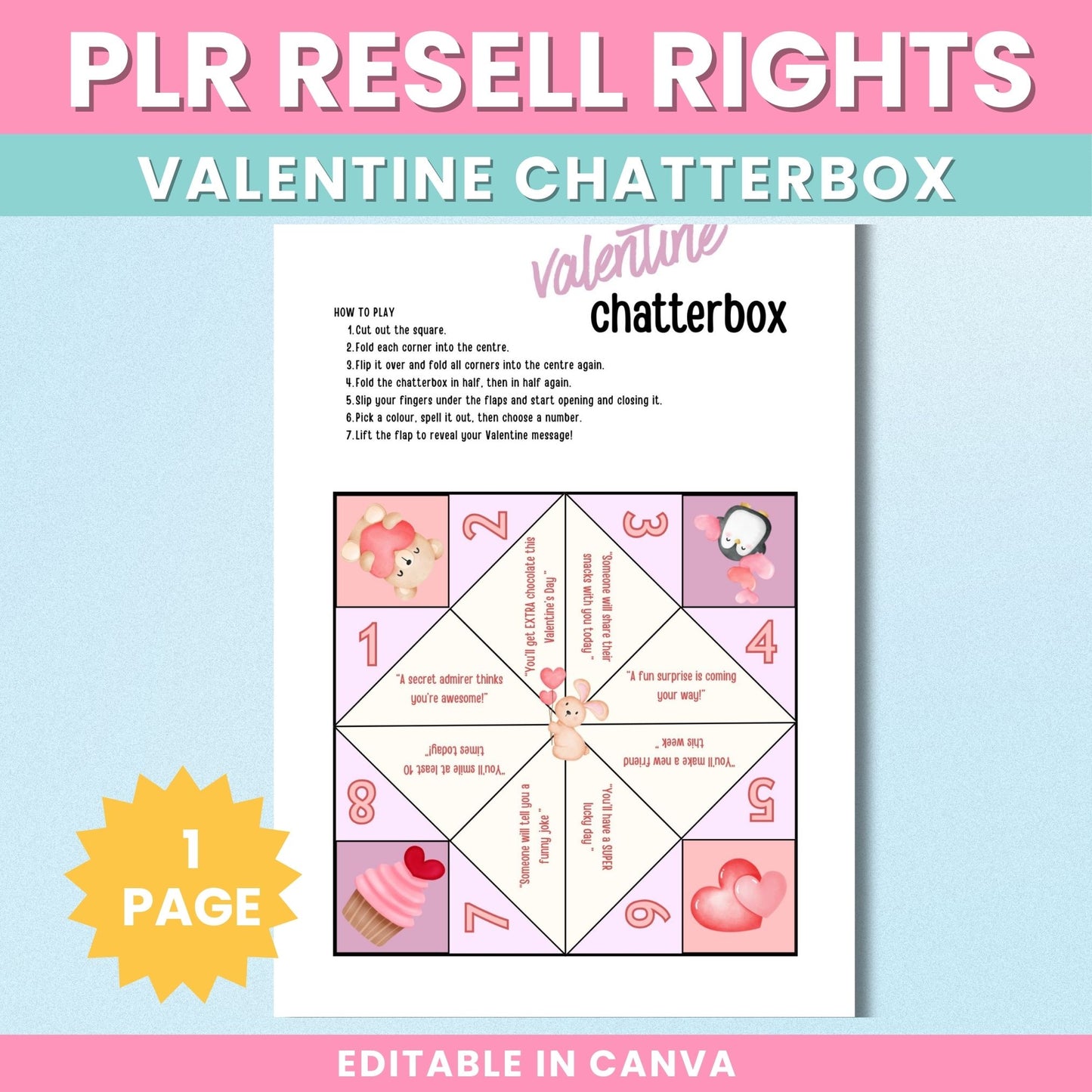 PLR Valentine’s Day Chatterbox for Kids