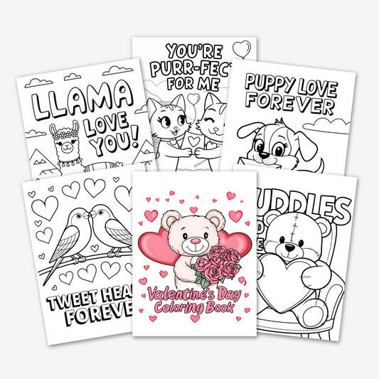 PLR Animal Valentine's Day Coloring Book