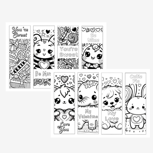 PLR Valentines Day Colouring Bookmarks